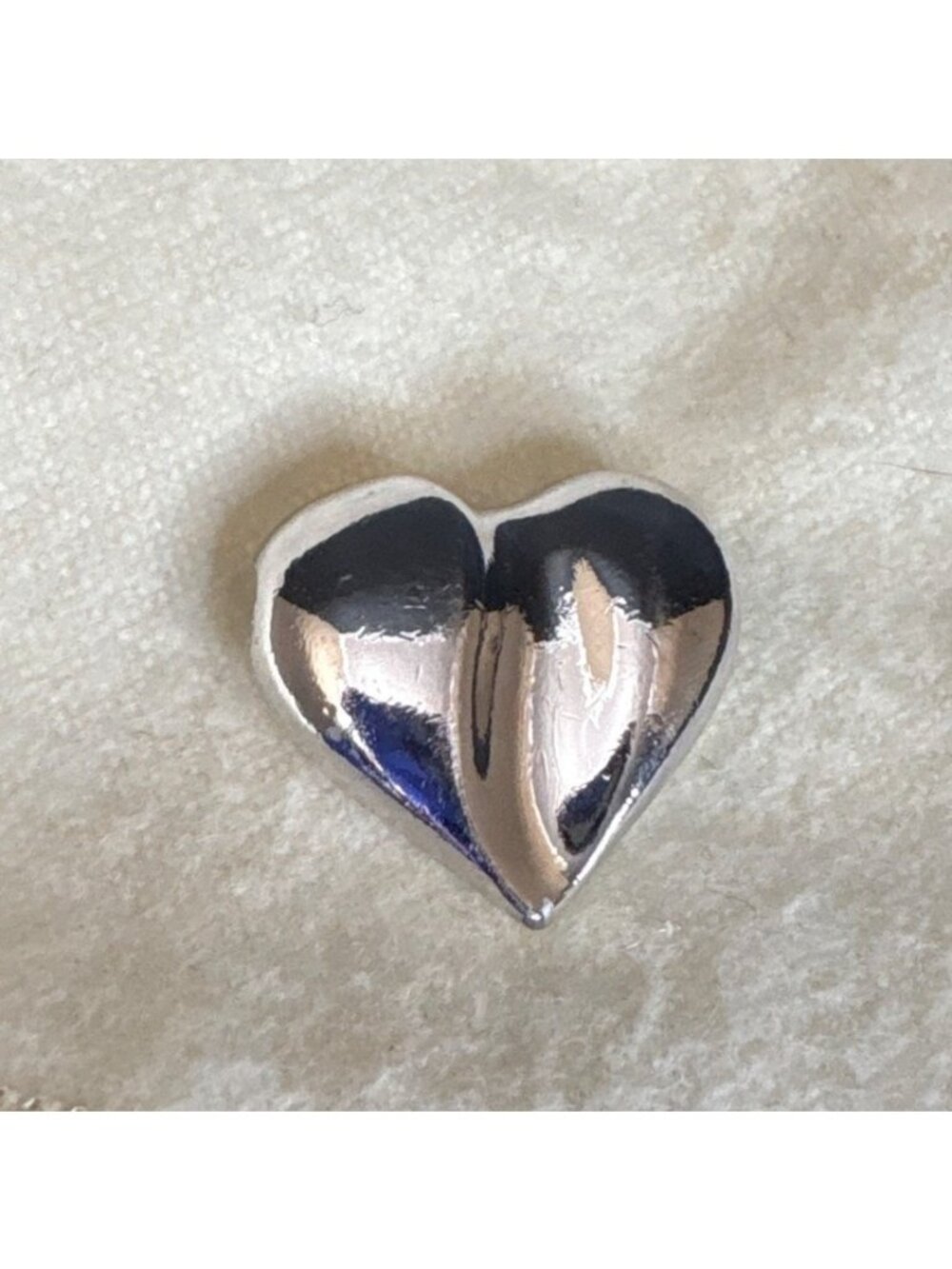 Vintage Avon Heart Sculptured Pendant Silver Tone Puffy Charm Avon Jewelry